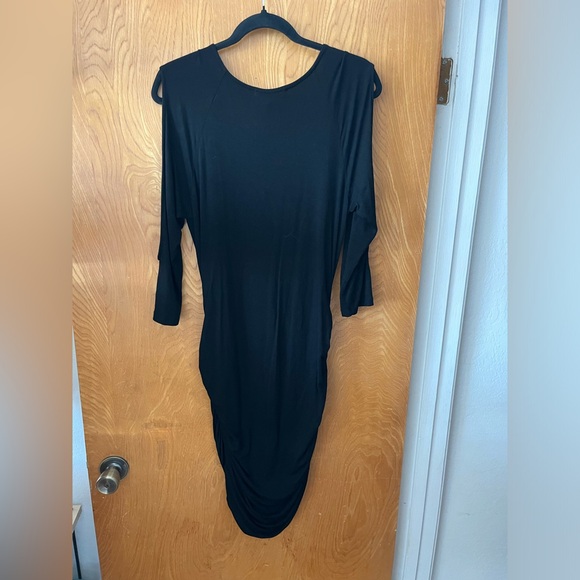 Young Fabulous and Broke cold shoulder body con ruched midi dress L - Picture 6 of 6